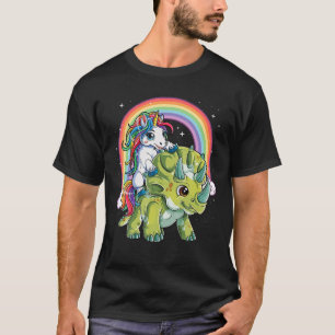 T-shirt Unicorns équitation Dinosaur Triceratops Fête des 