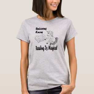 T-shirt Unicorns Know Reading Is Magical - Basic Tee - BL