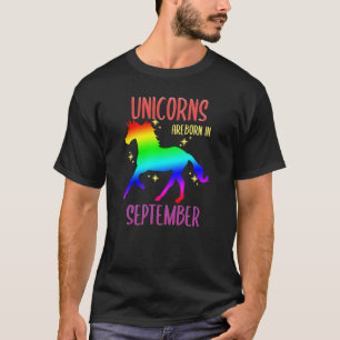 T-shirt Unicorns Rainbow Birthday Anniversaire Né En Septe