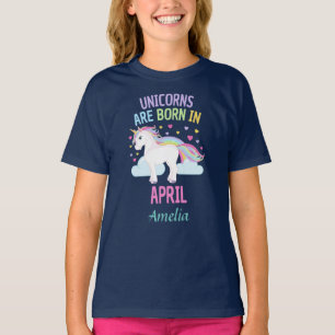 T-shirt Unicorns sont nés en avril Personnalisé
