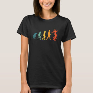 T-shirt Unicyclist Evolution Unicycle Retro