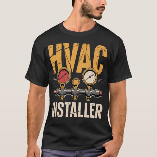 T-shirt Uniforme de technicien d'installation CVC Chauffag (Devant)
