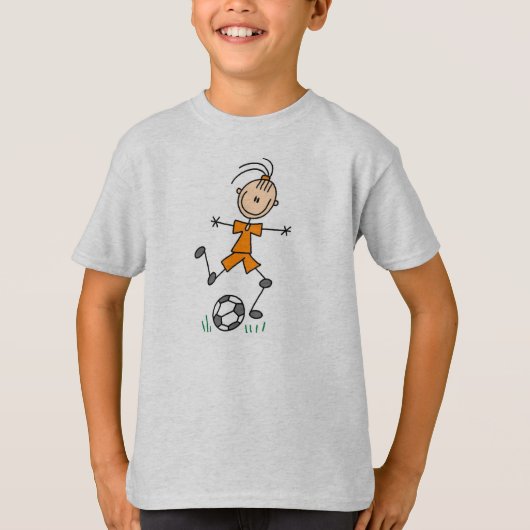 T-shirt Uniforme orange du football de fille (Devant)