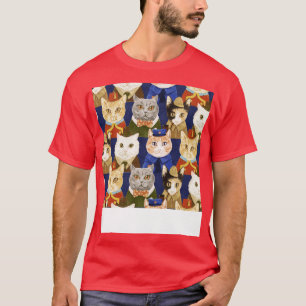 T-shirt Uniformes de chats convient amusant Motif d'illust