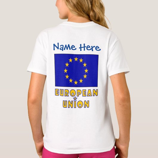 T-shirt Union européenne Pavillon bleu Personnalisation (Dos)