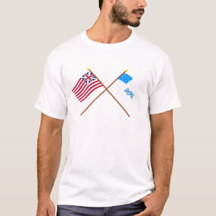 T-shirt Union grande croisée et drapeaux de régiment de RI
