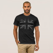 T-shirt Union Jack (drapeau BRITANNIQUE d'argent grunge) (Devant entier)