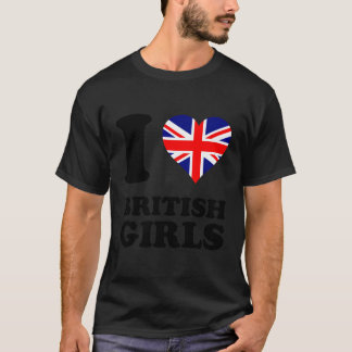 T-shirt Union Jack Heart I Love British Girls