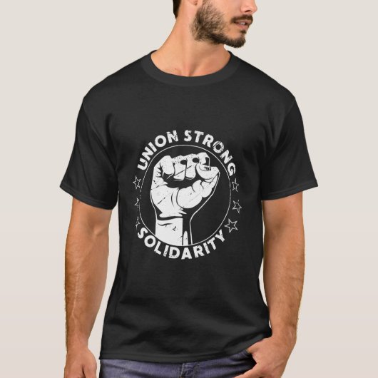 T-shirt Union Solide Solidarité Fist Workers Droits Nous U (Devant)