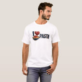 T-shirt Unique Blue I LOVE PASTA Conception Visuelle (Devant entier)