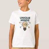 T-shirt Unique Minds Neurodiversity Lightbulb  (Devant)