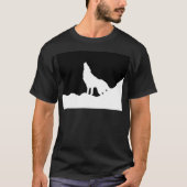 T-shirt Unique Noir & Blanc Pop Art Wolf Silhouette (Devant)