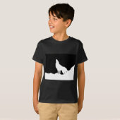 T-shirt Unique Noir & Blanc Pop Art Wolf Silhouette (Devant entier)