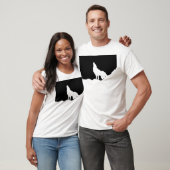 T-shirt Unique Noir & Blanc Pop Art Wolf Silhouette (Unisexe)