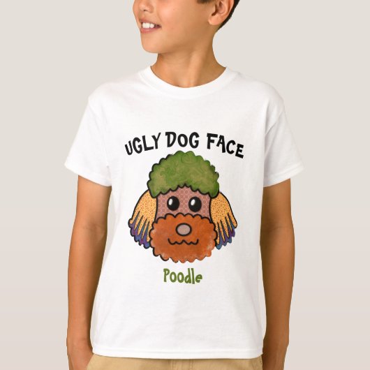 T-shirt unique Poodle hideux chien visage (Devant)