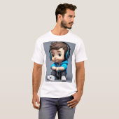 T-shirt Unisex avec mignon dessin animé bébé garço (Devant entier)