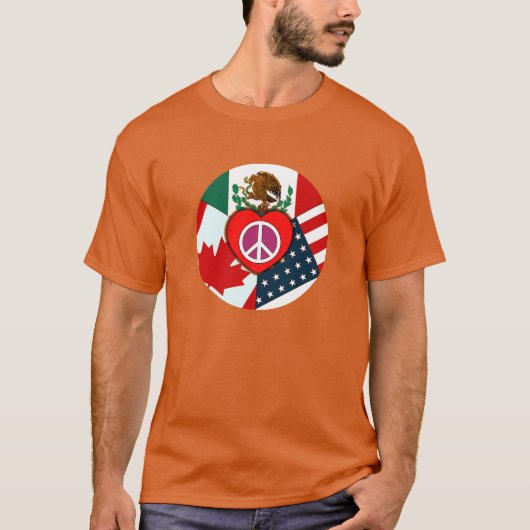 T-shirt Unisex Canada-Mexique-États-Unis (Devant)