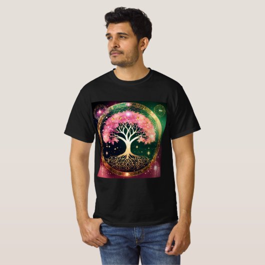 T-shirt Unisex Cotton Universe Tree (Devant entier)