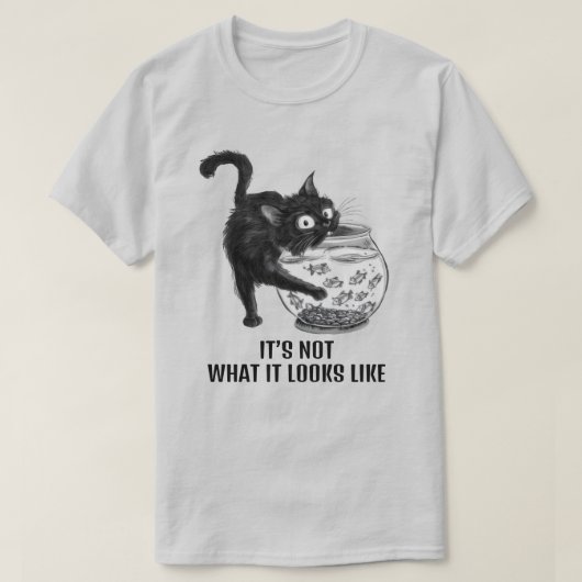 T-shirt Unisex de chat et de poisson (Design devant)