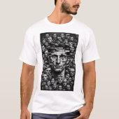 T-shirt Unisex Dystopian Control noir et blanc (Devant)
