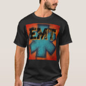 T-shirt Unisex EMT rouge et bleu étoile de vie (Devant)