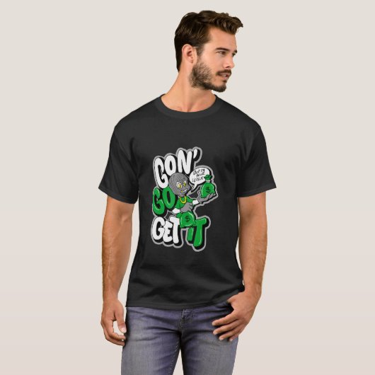 T-shirt Unisex Gon'Go Get It Basket Match Retro 3 Pine G (Devant entier)
