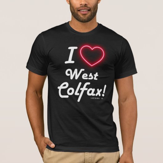 T-shirt Unisex "I Love West Colfax" Black (Devant)