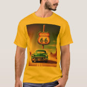 T-shirt unisexe, couleur, imprimé ROUTE 66 (Devant)