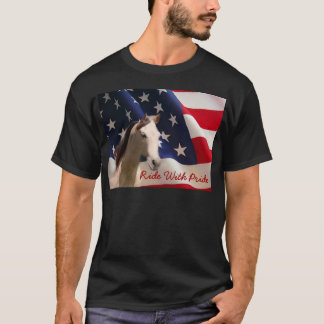 T-shirt unisexe de drapeau américain de cheval