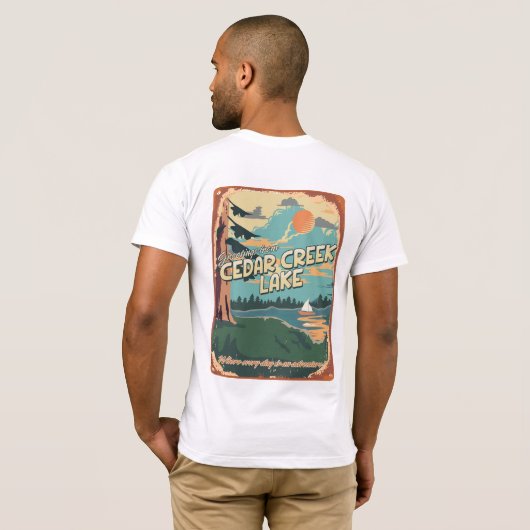 T-shirt unisexe de la meilleure qualité de lac (Dos entier)
