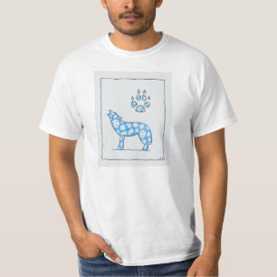 T-shirt unisexe de loup de ciel du zoo de Roothy :