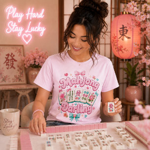 T-Shirt Unisexe Mahjong Darling Rose et Menthe