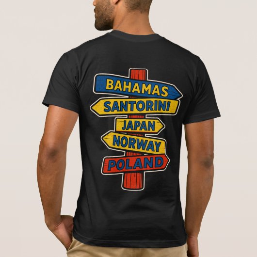 T-shirt unisexe Panneau de voyage (Dos)