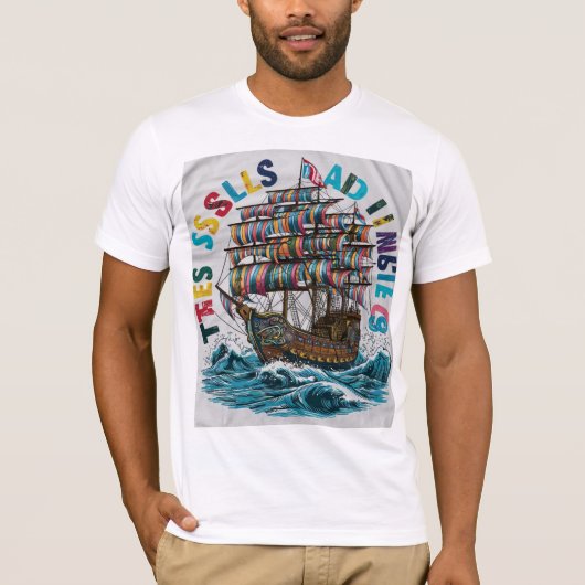 T-shirt Unisexe - "Vintage Ship" (Voorkant)