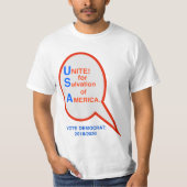 T-SHIRT UNISSEZ 2018/2020 VOTE DÉMOCRATE DE L'AMÉRIQUE DE (Devant)