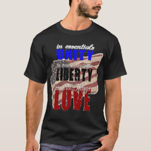 T-shirt Unité, liberté, amour - citation inspirée