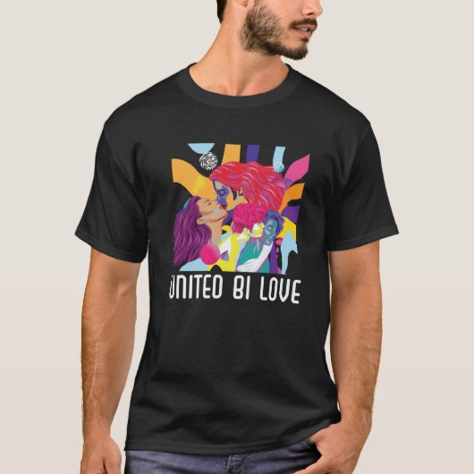 T-shirt United Bi Love Bisexual Rainbow Pride Bisexualité (Devant)