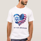 T-shirt United for Jerusalem - Priez pour Jérusalem (Devant)