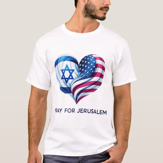 T-shirt United for Jerusalem - Priez pour Jérusalem (Devant)