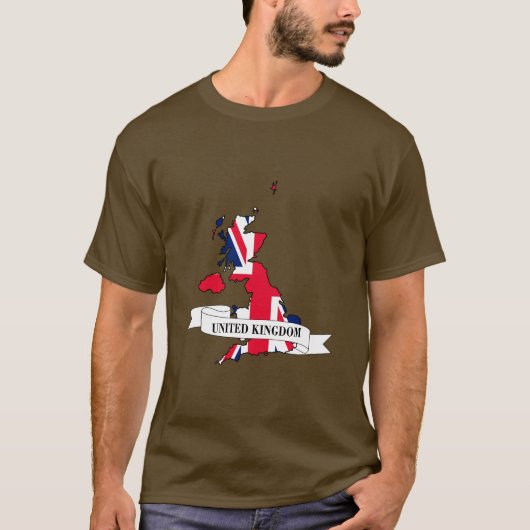 T-shirt United Kingdom flag map (Devant)