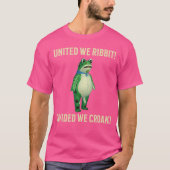 T-shirt United We Ribbit Divided We Croak Frog of Portland (Devant)