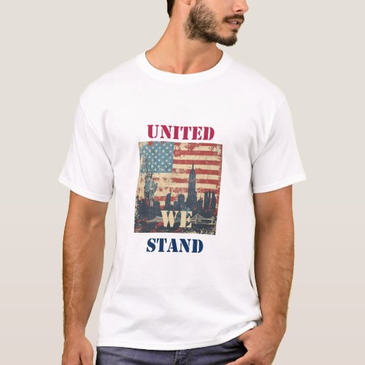 T-shirt United We Stand - American Patriotic Design (Devant)