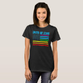 T-shirt United We Stand Proud LGBT Rainbow Pride US Americ (Devant entier)
