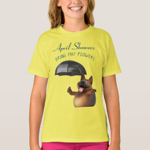 T-shirt Univers Adorables 3D Chien Mignon Avril Pluies