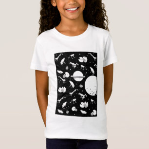 T-Shirt Univers de grenouille noir et blanc