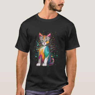 T-shirt Univers de l'art coloré pour chaton et chat arc-en
