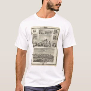 T-shirt Université d'Avoca Penn, bâtiments d'Oskaloosa e