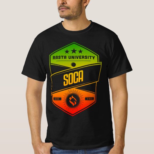 T-shirt Université de Rasta Soca Good Vibes Rasta Reggae (Devant)