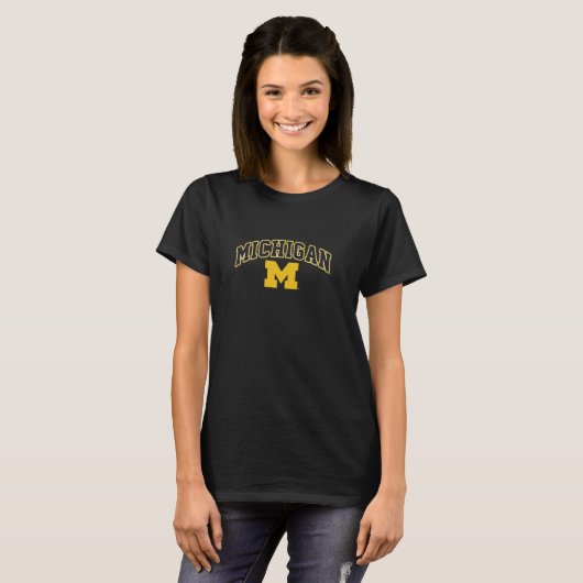 T-shirt Université du Michigan Wolverines U de M Curve (Devant entier)