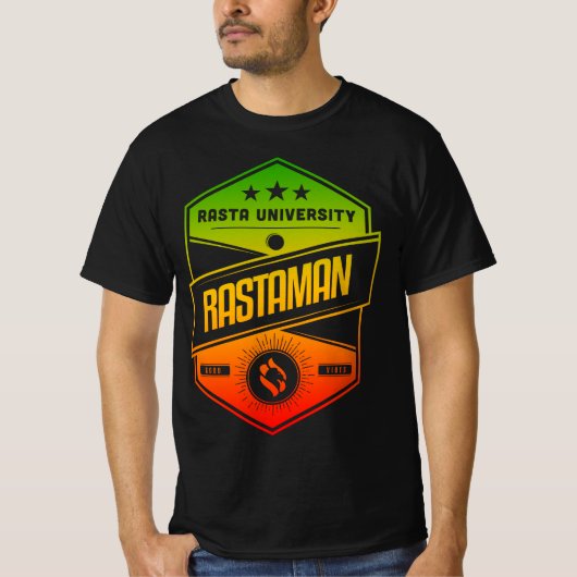 T-shirt Université Rasta Rastaman Good Vibes Rasta Reggae (Devant)